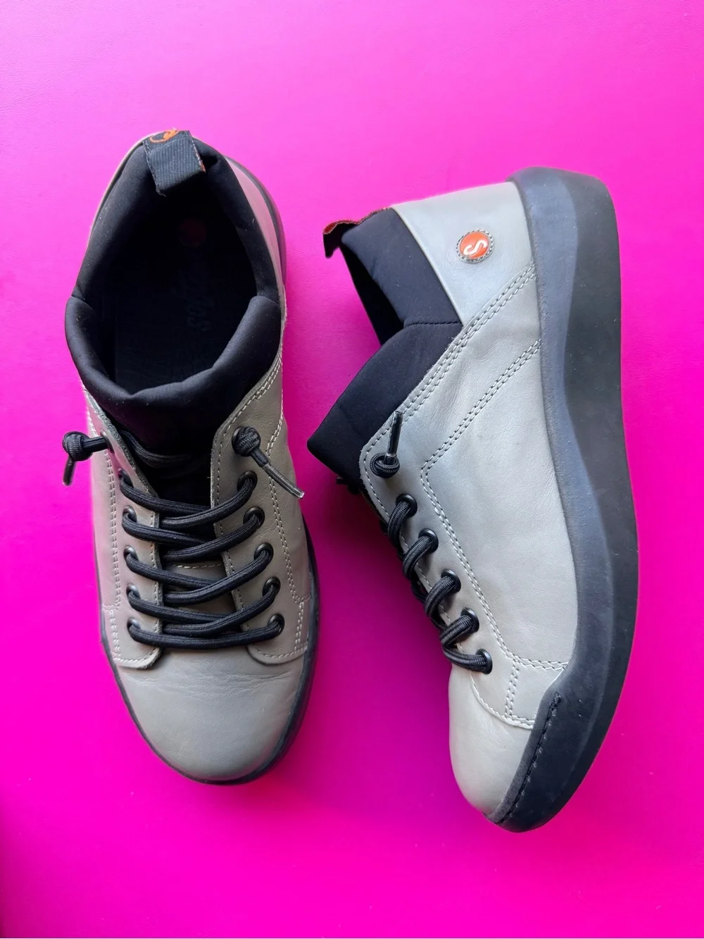 Softinos by Fly London Bonn Lace-up Trainers Size 38 / US Size 7 - Size 7.5 Grey